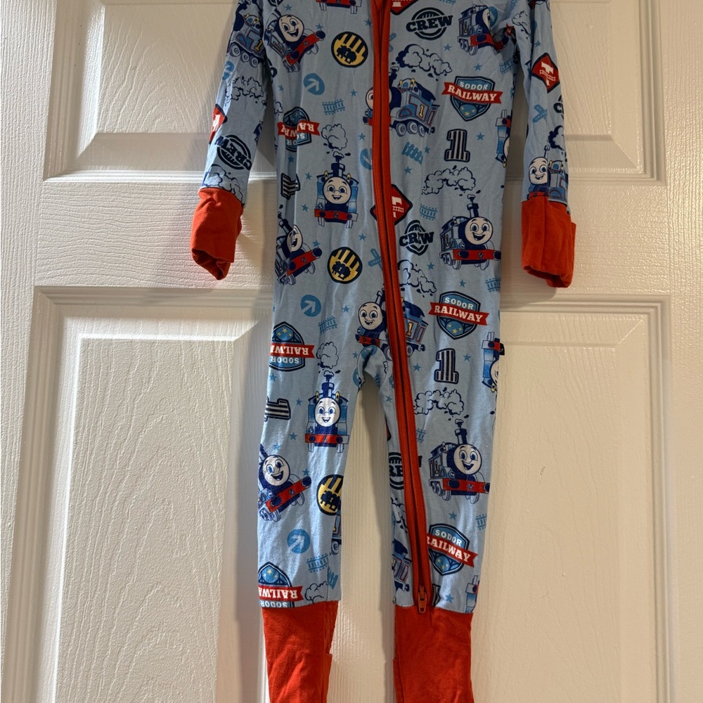 Thomas & Friends Kids One Piece Footie - Blue and Red